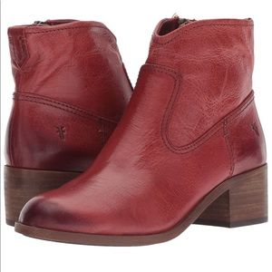 Red FRYE booties.